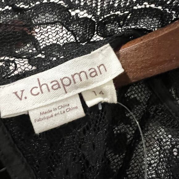 V.Chapman Womens The Jules Turtleneck Lace Maxi Dress Black Size 14 NWT - Picture 7 of 16